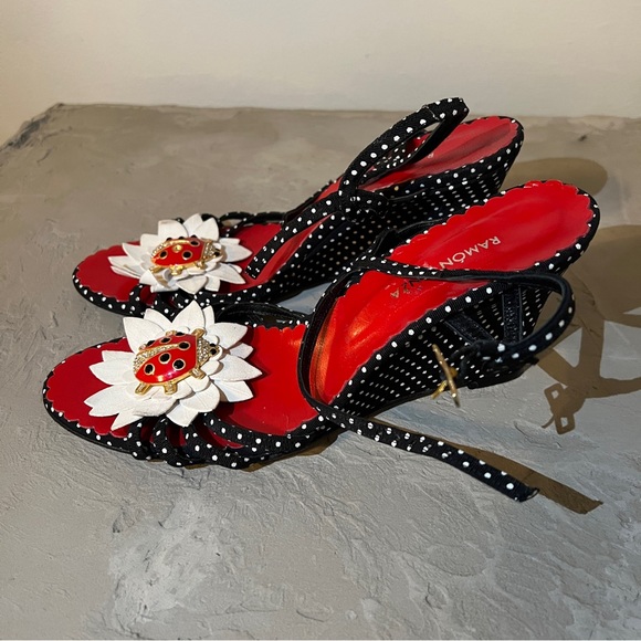 RAMÓN TENZA LADYBUG POLKA DOT WEDGE- Sz 8 - Picture 10 of 15